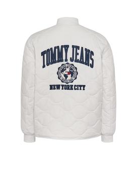 Bomber Tommy Jeans Collegiate Quilted Blanca Hombr