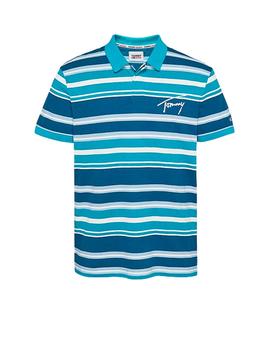 Polo Tommy Jeans Signature Azul Hombre