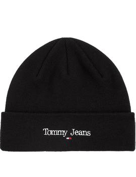 Gorro Tommy Jeans Sport Negro Mujer