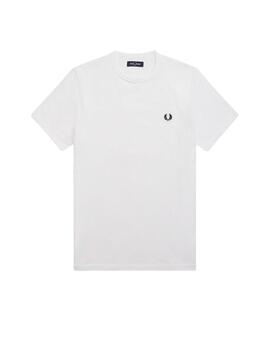 Camiseta Fred Perry Ringer Blanco Hombre
