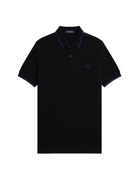Polo Fred Perry Twin Tipped Negro Hombre