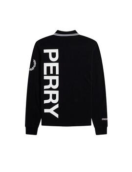 Polo Fred Perry Bold Graphic Long Negro Hombre