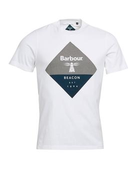 Camiseta Barbour Beacon Diamond Blanca Hombre