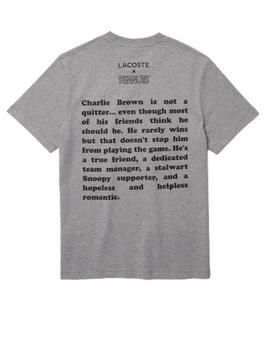 Camiseta Lacoste Peanuts Gris Hombre