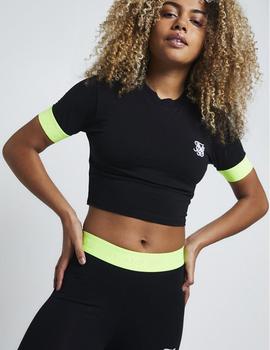 Camiseta SikSilk Neon Tape Negro Mujer