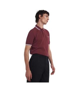 Polo Fred Perry Twin Tipped Granate Hombre