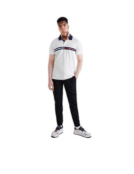 Polo Tommy Jeans Reg Chest Flag Blanco Hombre