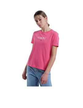 Camiseta Tommy Jeans Essential Rosa Mujer