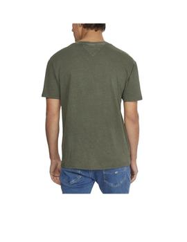 Camiseta Tommy Jeans D2 Tiny Linear Verde Hombre
