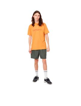 Camiseta Carhartt S/S Script Naranja Hombre