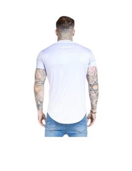 Camiseta SikSilk Fade Curved Blanca Hombre