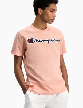 Camiseta Champion Cuello Caja Rosa Hombre