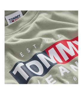 Camiseta Tommy Jeans Entry Flag Verde Hombre