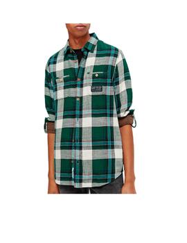 Camisa Scotch & Soda Regular Bonded Verde Hombre