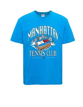 Camiseta Tommy Jeans Tennis Club Azul Hombre