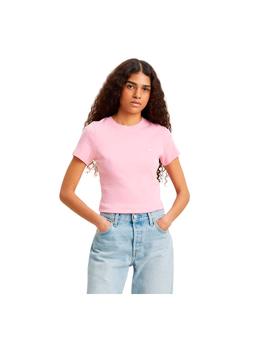 Camiseta Levi's SS Rib Baby Rosa Mujer
