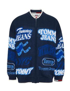 Bomber Tommy Jeans Knitted Marino Hombre