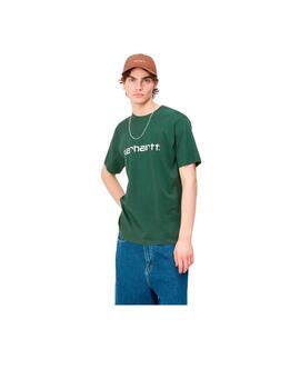 Camiseta Carhartt S/S Script Verde Hombre