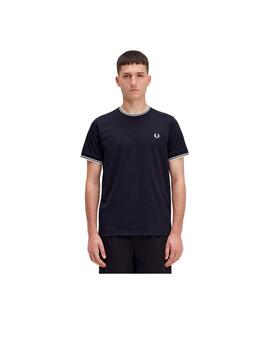 Camiseta Fred Perry Twin Negro Hombre