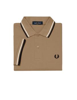 Polo Fred Perry Twin Beige Hombre