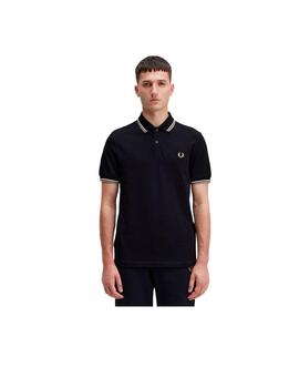 Polo Fred Perry Twin Negro Hombre