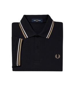 Polo Fred Perry Twin Negro Hombre