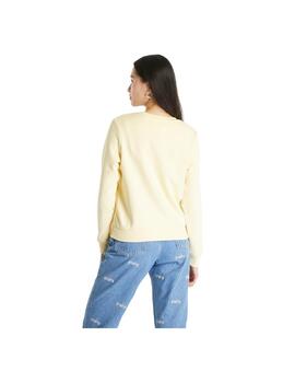 Sudadera Tommy Jeans Reg Color Serif Linear Amarillo Mujer