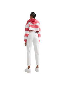 Pantalón Tommy Jeans Tapered Blanco Mujer
