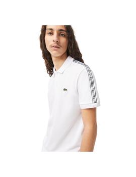 Polo Lacoste Regular Fit Contrast Banded Blanco Hombre