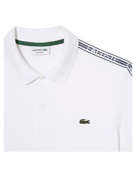 Polo Lacoste Regular Fit Contrast Banded Blanco Hombre