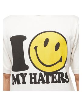 Camiseta Market Smiley Haters Blanco Unisex