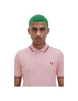 Polo Fred Perry Twin Tipped Rosa Hombre