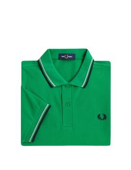 Polo Fred Perry Twin Tipped Verde Hombre