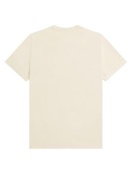 Camiseta Fred Perry Embroidered Beige Hombre