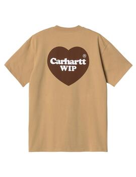 Camiseta Carhartt S/S Double Heart Beige Unisex