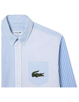 Camisa Lacoste Casual Manches Longues Azul Unisex