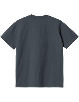 Camiseta Carhartt S/S American Script Gris Unisex