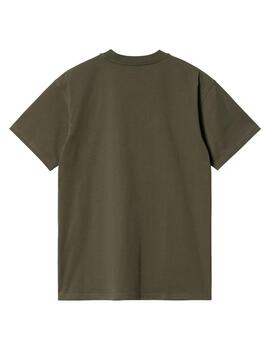 Camiseta Carhartt S/S American Script Verde Unisex