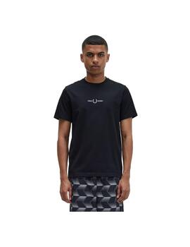 Camiseta Fred Perry Embroidred Negro Hombre