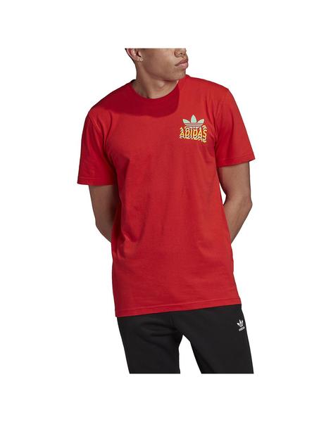 camiseta adidas roja hombre