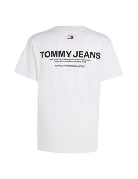 Camiseta Tommy Jeans Classic Linear Back Print Blanco Hombre