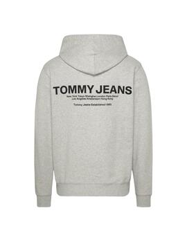 Sudadera Tommy Jeans Reg Entry Graphic Gris Hombre