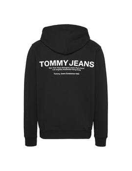 Sudadera Tommy Jeans Reg Entry Graphic Negro Hombre
