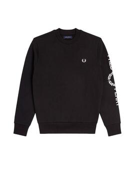 Sudadera Fred Perry Sleeve Graphic Negra Hombre