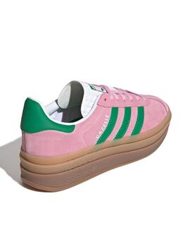 Zapatillas Adidas Gazelle Bold Rosa Verde Mujer