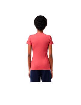 Camiseta Lacoste Slim Fit Rosa Mujer