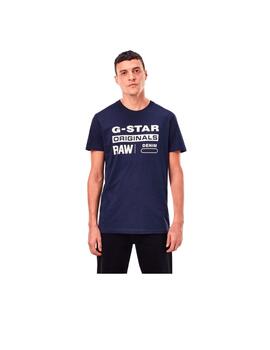 Camiseta G-Star Graphic 8 Marino Hombre