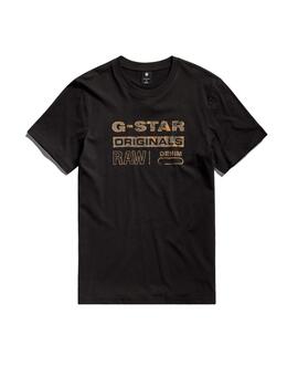 Camiseta G-Star Distressed Originals Negra Hombre