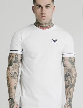 Camiseta SikSilk Collar Blanca Hombre