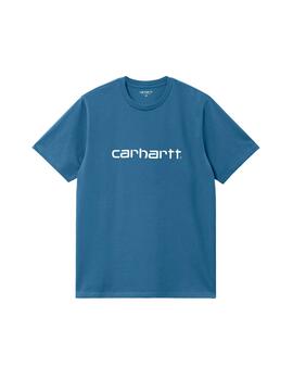Camiseta Carhartt Wip S/S Script Azul Hombre